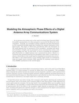 Paperback Modeling the Atmospheric Phase Effects of a Digital Antenna Array Communications System Book