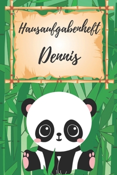 Hausaufgabenheft Dennis: personalisiertes Panda Hausaufgabenheft / Schülerplaner für 1 Schuljahr mit Wochenübersicht / mit 2x Stundenplan / DIN