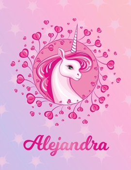 Paperback Alejandra: Alejandra Magical Unicorn Horse Large Blank Pre-K Primary Draw & Write Storybook Paper - Personalized Letter A Initial Book