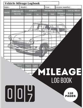 Paperback Mileage Log Book: A Complete Mileage Record Book, Daily Mileage for Taxes, Car & Vehicle Tracker for Business or Personal Taxes Mileage Book