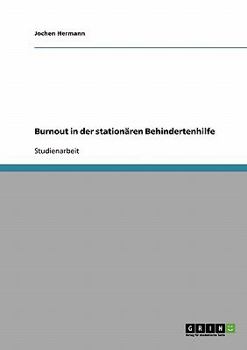 Paperback Burnout in der stationären Behindertenhilfe [German] Book