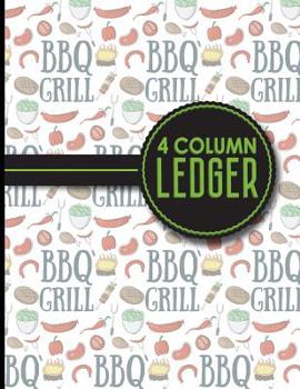 Paperback 4 Column Ledger: Account Book Ledger, Accounting Notebook Ledger, Ledger For Accounting, Cute BBQ Cover, 8.5 x 11, 100 pages Book