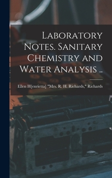 Hardcover Laboratory Notes. Sanitary Chemistry and Water Analysis .. Book