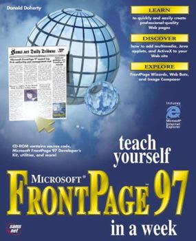 Paperback Teach Yourself Microsoft FrontPage in a Week: With CDROM Book