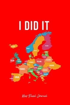 Map Travel Journal: Solo Traveler Map European Travel Addict Cool Christmas Gift - Red Ruled Lined Notebook - Diary, Writing, Notes, Gratitude, Goal Journal - 6x9 120 pages