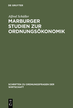 Hardcover Marburger Studien Zur Ordnungsökonomik [German] Book