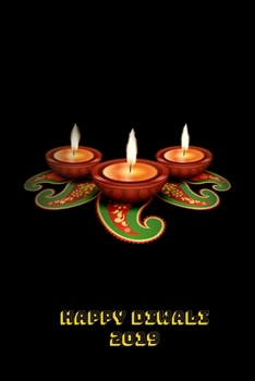 Happy Diwali 2019: Thoughtful Diwali Gift, Lined Blank Notebook, Mandala Back Cover, 6 x 9, 120 White Color Pages, Matte Finish Cover