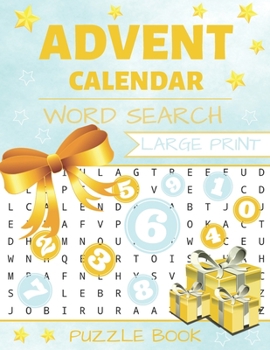 Paperback Advent Calendar Word Search: Puzzle Book Large Print - 24 Christmas Puzzles & Xmas Activity Games - Holiday Countdown Book