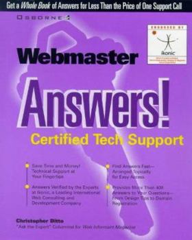 Paperback Webmaster Answers! Certified Tech Support Book