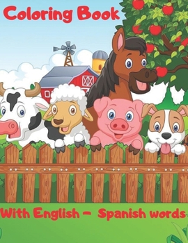 Paperback Bilingual Coloring Book for Kids - The Farm Book