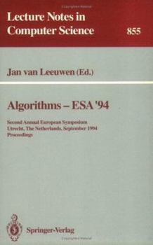 Algorithms  Esa '94: Second Annual European Symposium, Utrecht, The Netherlands, September 26 28, 1994: Proceedings