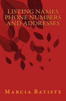 Paperback Listing Names Phone Numbers and Addresses Book