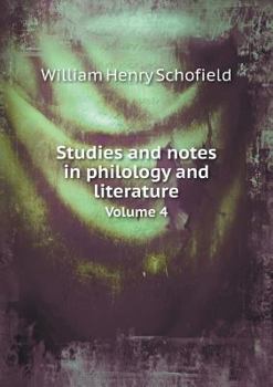 Paperback Studies and notes in philology and literature Volume 4 Book