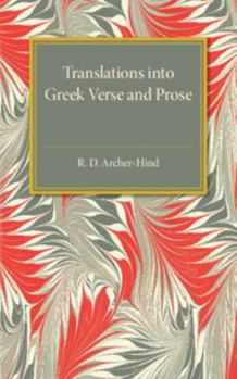 Paperback Translations into Greek Verse and Prose Book