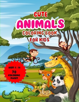 Paperback cute animals coloring book for kids: "The Artful Zoo: Captivating Coloring Pages for Kids Ages 5-14" Book