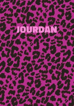 Paperback Jourdan: Personalized Pink Leopard Print Notebook (Animal Skin Pattern). College Ruled (Lined) Journal for Notes, Diary, Journa Book