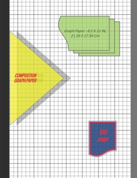 Paperback Graph Paper Notebook 8.5 x 11 IN, 21.59 x 27.94 cm: 1/4 inch thin (0.5pt) &1 inch thicker (1pt) light gray grid lines perfect binding, non-perforated, Book