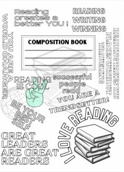 Paperback PurposeFULL Colors Composition Book: I Love Reading Book