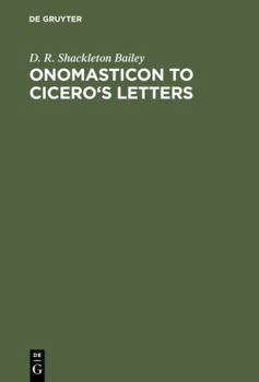 Hardcover Onomasticon to Cicero's Letters Book