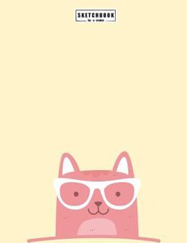 Paperback sketchbook: Cute cat on yellow cover (8.5 x 11) inches 110 pages, Blank Unlined Paper for Sketching, Drawing, Whiting, Journaling Book