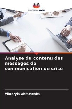 Paperback Analyse du contenu des messages de communication de crise [French] Book