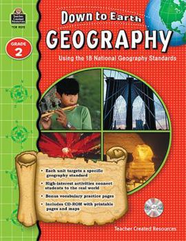 Paperback Down to Earth Geography, Grade 2 [With CDROM] Book