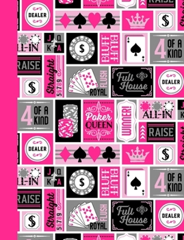 Paperback Patchwork Poker Phrases Composition Notebook: 120 Numbered College Ruled Pages with Table of Contents, Pink Cover Book