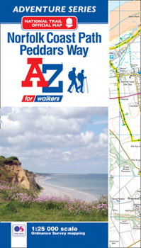 Paperback Norfolk Coast Path and Peddars Way A-Z Adventure Atlas Book