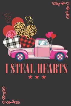 Paperback I Steal Hearts: Leopard and Buffalo Plaid Hearts on The Pickup Truck Classroom Expenses Tracker 6x9 Inches 100 Pages Lovely Gift Idea, Book