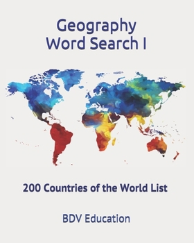 Paperback Geography Word Search: 200 Countries of the World List Book