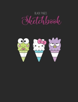 Black Paper SketchBook: Rick And Morty Ricks Gym Full Color Designed BLACK PAPER Sketch Book for Drawing Sketching and Writing With Black Pages | Gel ... Workout Marble Size Kawaii Kitty 8.5inx11in