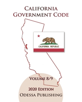 Paperback California Government Code 2020 Edition [GOV] Volume 8/9 Book