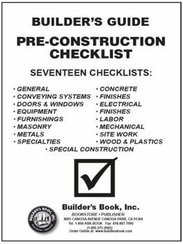 Builder's Guide to Pre-Construction Checklist Booklet
