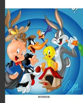 Notebook: Looney Tunes Cartoon Soft Glossy Cover Graph Paper Pages Book 7.5 x 9.25 Inches 110 Pages