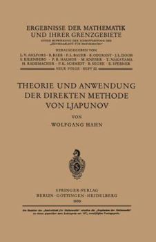 Paperback Theorie Und Anwendung Der Direkten Methode Von Ljapunov [German] Book