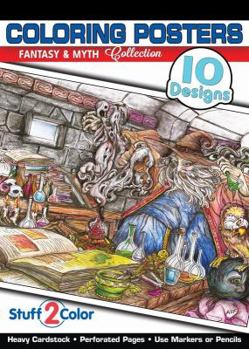 Paperback Myth & Fantasy - Premium Coloring Poster Tablet (10 Designs) Book