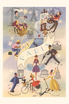 Paperback Vintage Journal Travel Poster for Paris Book