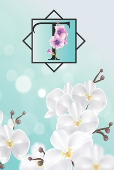 T: Cheery blossom initial Floral Monogram  T  Notebook Journal for Man, Women and Girls,  size 6 x 9" 110 pages