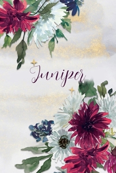 Juniper: Personalized Journal Gift Idea  for Women (Burgundy and White Mums)
