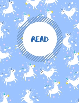 Paperback Read: School Reading Record for Elementary Kids. Blue Unicorn Design. Blank Pages for Book Tracker and Reviews (Reading Log Book