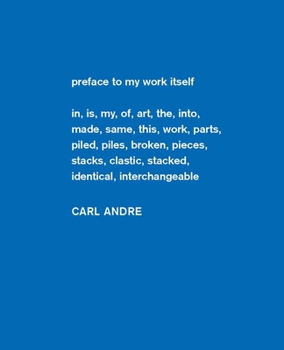 Hardcover Carl Andre: Sculpture as Place, 1958-2010 Book