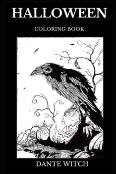 Paperback Halloween Coloring Book: Dark Jack-o-Lanterns and Festival Horror Atmosphere, Haunted Houses and Scary Stories, Macabre Inspired Adult Coloring Book