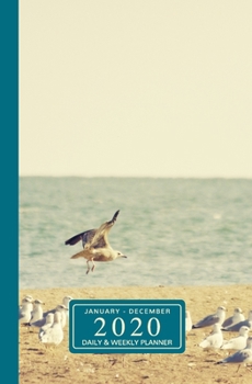 Paperback January - December 2020 Daily & Weekly Planner: Mini Calendar; Seagulls On A Beach Book