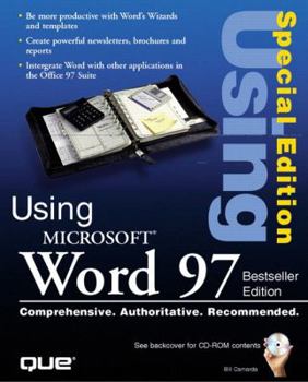 Paperback Using Microsoft Word 97 [With Electronic Versions of Other Que Books] Book