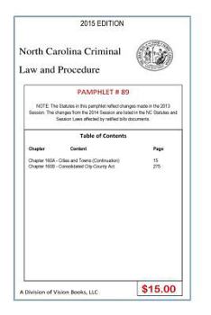 Paperback North Carolina Criminal Law and Procedure-Pamphlet 89 Book