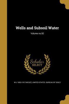 Paperback Wells and Subsoil Water; Volume no.92 Book