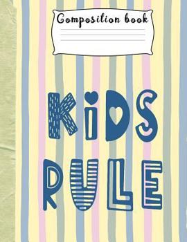Composition book: Children's half wide ruled, half plain composition notebook, Cursive paper for learning to write. 8.5 x 11" Large note