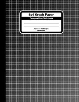 Paperback 4x4 Graph Paper Composition Notebook: Square Grid or Quad Ruled Paper. Large Size Notebook, Black Shades Squares Book Cover. Book