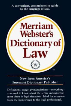 Paperback Merriam-Webster Dictionary of Law Book