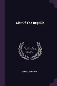 Paperback List Of The Reptilia Book